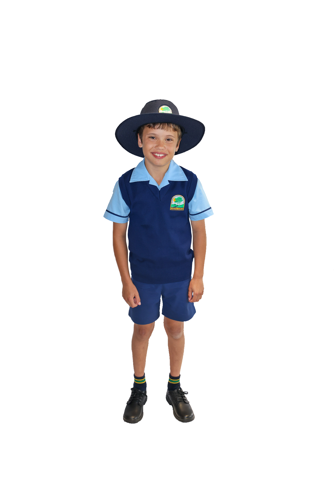 College Navy Vest with Emblem P-12