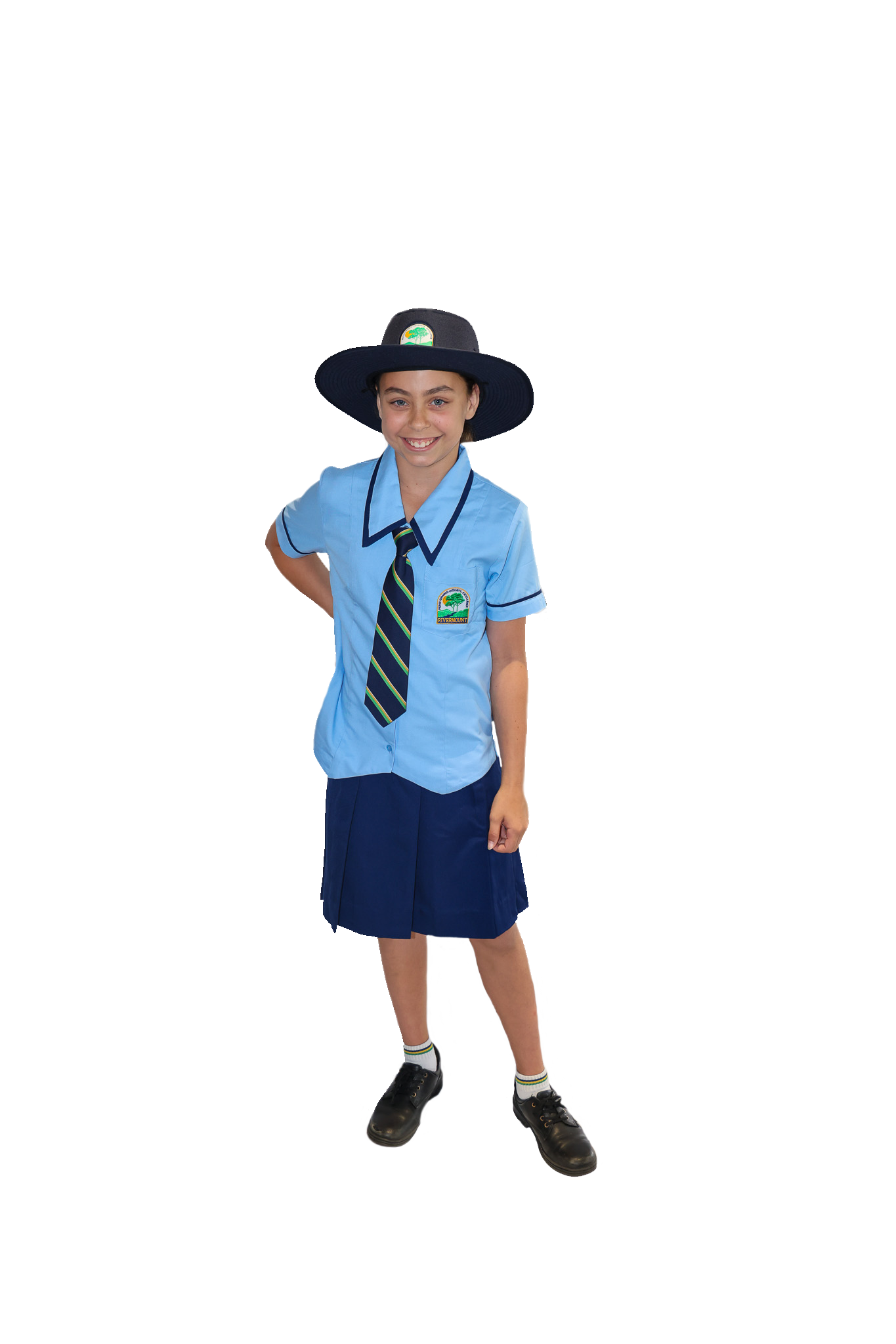 Girls Navy Formal Skirt 4-12