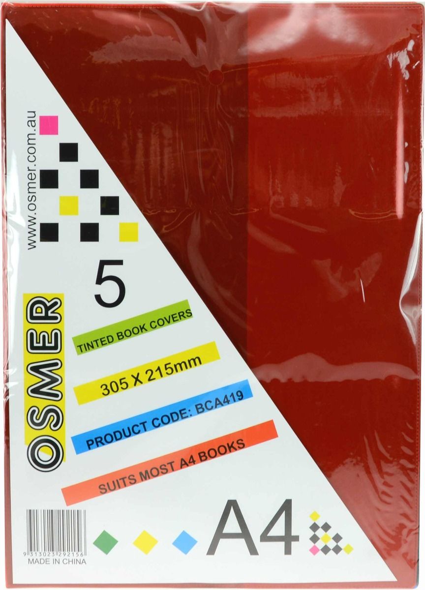 Book Cover - A4 pk 5 Translucent