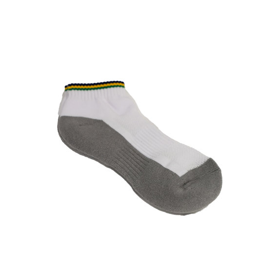 Girls White Anklet College Stripe Formal Sock (3 Pkt)