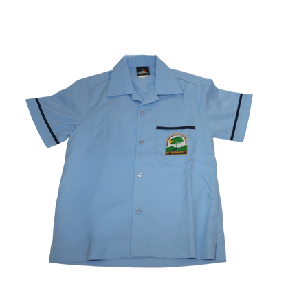 Boys P-3 Light Blue Jack Shirt With Navy Trimming