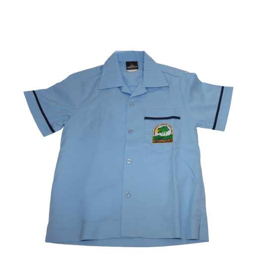 Boys P-3 Light Blue Jack Shirt With Navy Trimming
