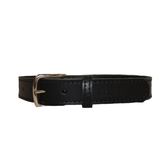 Black Leather Belt with RMC Logo