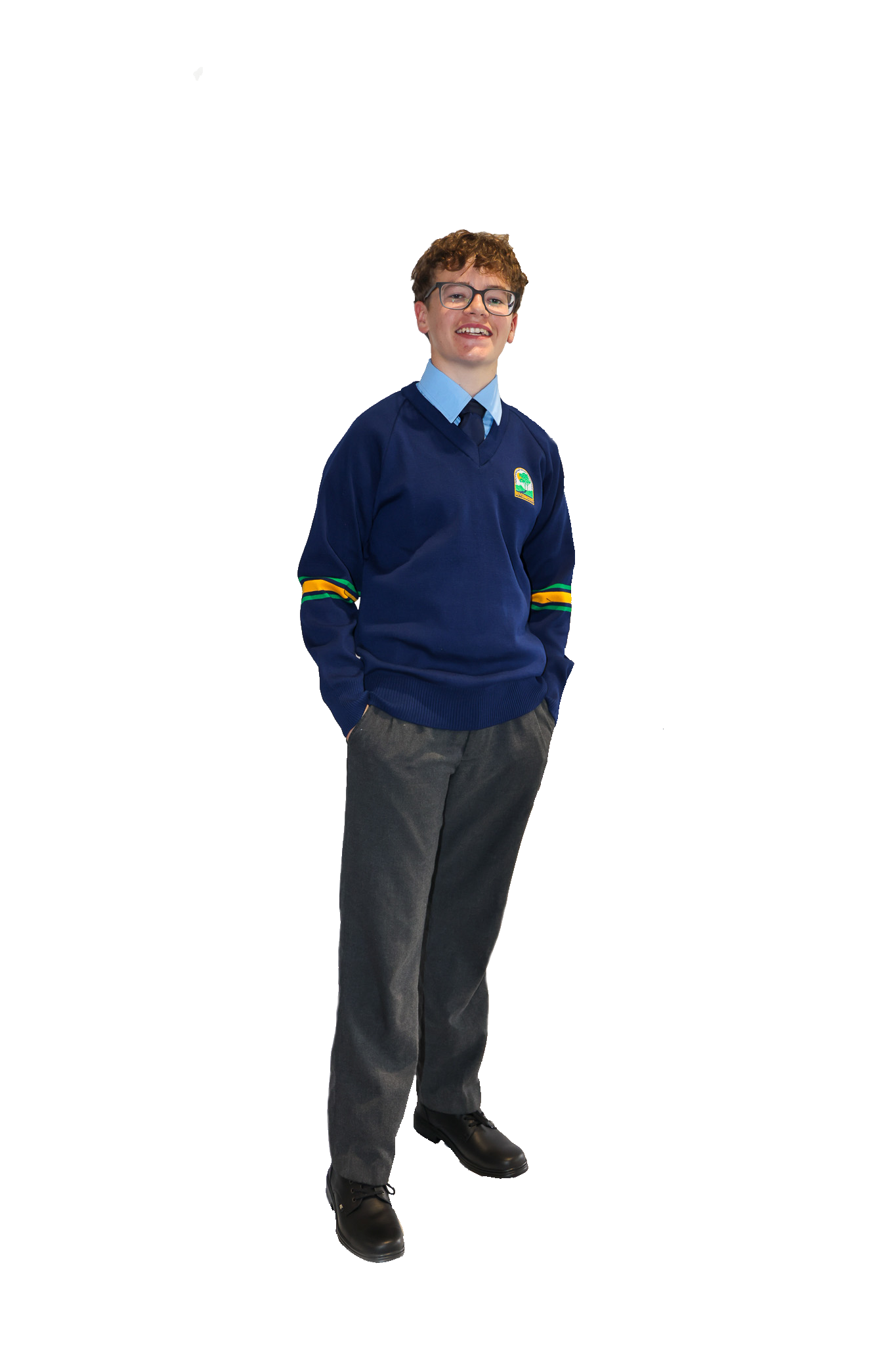 College Navy Jumper with Emblem P-12