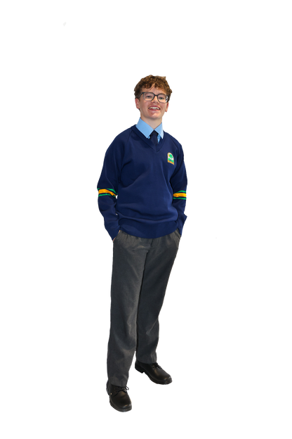 College Navy Jumper with Emblem P-12