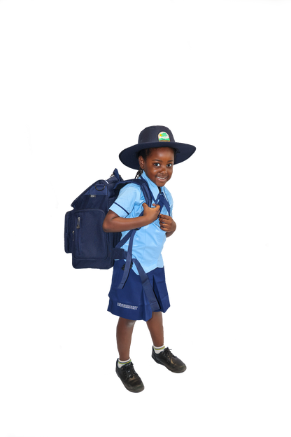 Girls P-3 Navy Coulotte with Rivermount logo