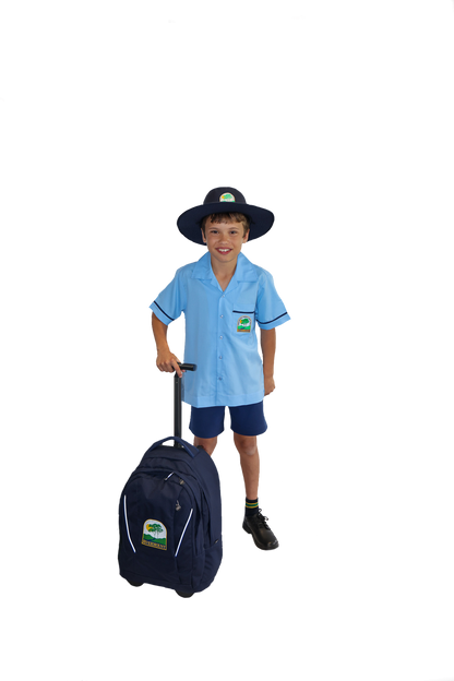Boys P-3 Light Blue Jack Shirt With Navy Trimming