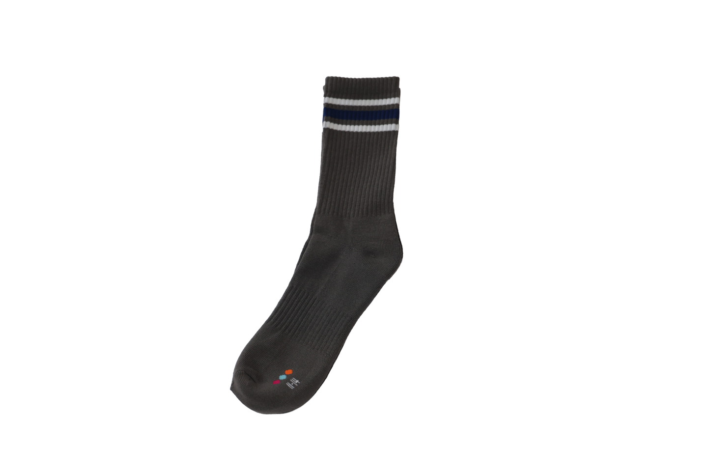 Boys Grey College Stripe Formal Crew Sock (3 Pkt)
