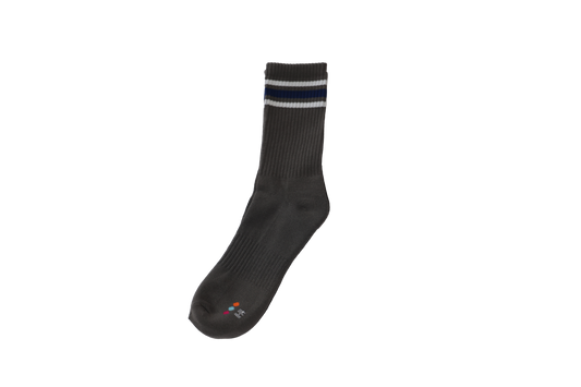 Boys Grey College Stripe Formal Crew Sock (3 Pkt)